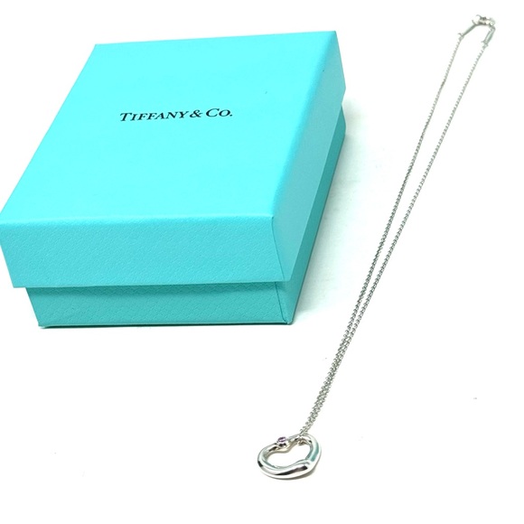 Authentic Tiffany & CO. Elsa Peretti  Pink Sapphire Open Heart Neck… - Picture 15 of 15